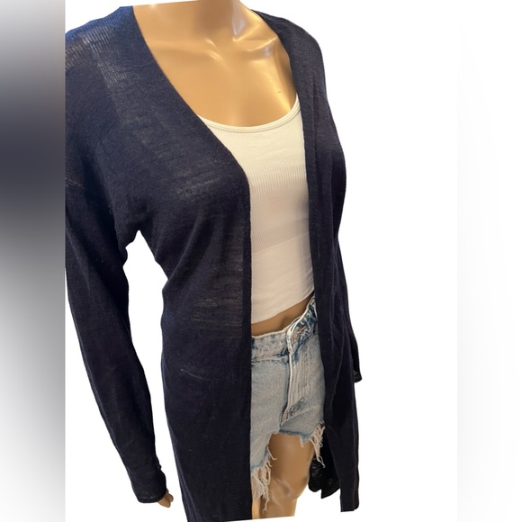 Beautiful navy blue duster length cardigan - Picture 6 of 7